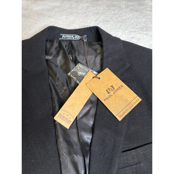 NEW Paul Jones Mens Black Blazer Jacket Size Large - Picture 4 of 10